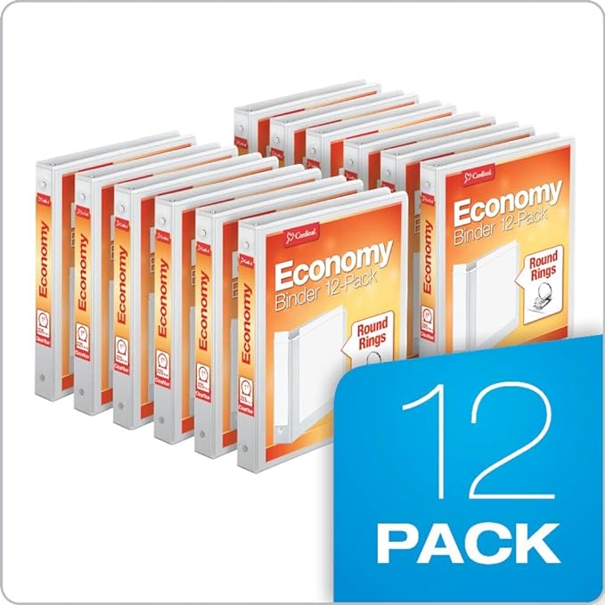 Cardinal 1 Inch 3 Ring Binders, 12 Pack, Round Ring Binder, Holds 225 Sheets - Image 6