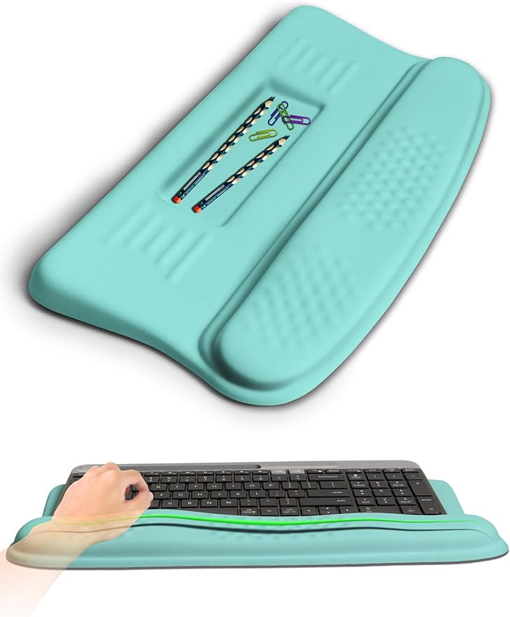 Ergonomic Wave Wrist Rest with Keyboard Stand, Cushioned Palm Rest, Comfortable by KUOSGM