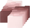 Whaline 24 Pack Dusty Pink File Folders Letter Size 6 Colors Gradient Pink File by Whaline