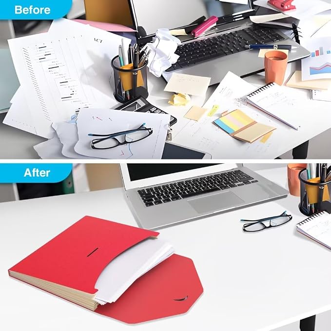 Expandable Folders Plastic Free Accordion File Folder Organizer 6 Pocket Fiery - Image 6