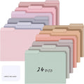 24 Pcs File Folders 9.5x11.6 Inch Manilla Folders Letter Size by Resholder