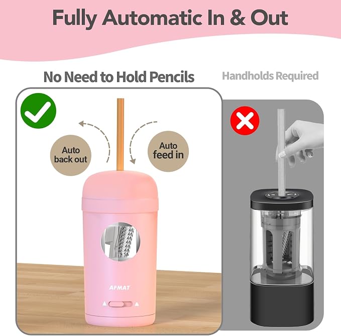 AFMAT Electric Pencil Sharpener, Fully Automatic Pencil Sharpener - Image 2