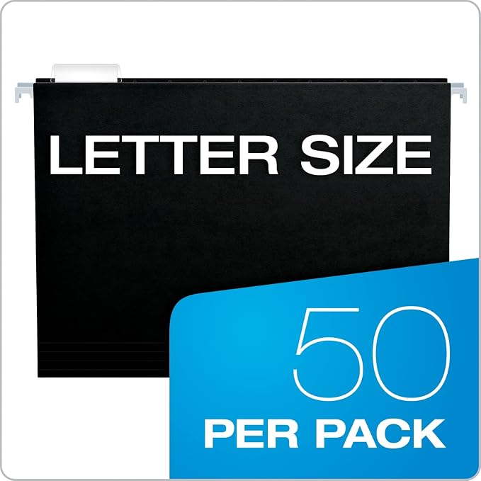 Pendaflex Black Hanging File Folders, 8.5 X 11 Letter Size - Image 5