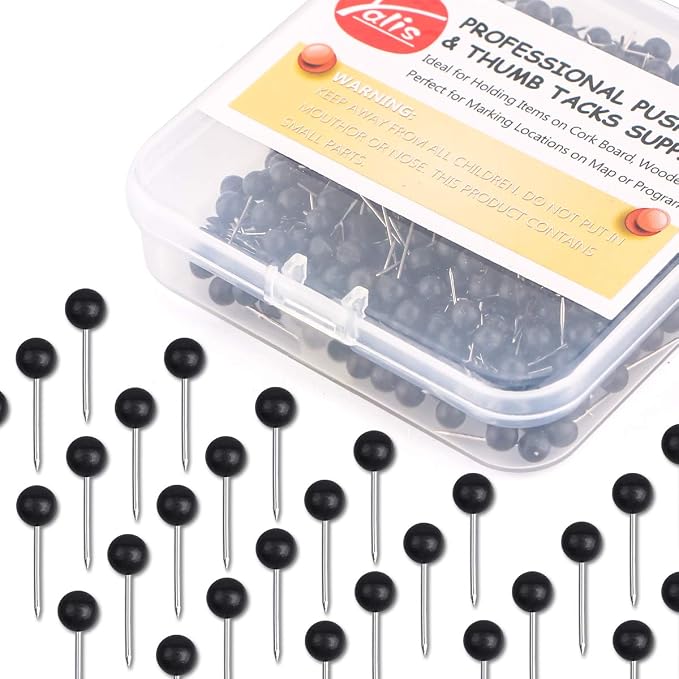 Push Pins Map Tacks 1/8-Inch Assorted Color Beads Head Map Marking Push Pins by Yalis