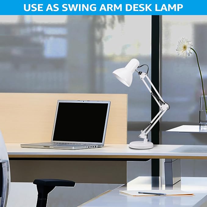 TORCHSTAR Metal Desk Lamp, Adjustable Swing Arm, - Image 3