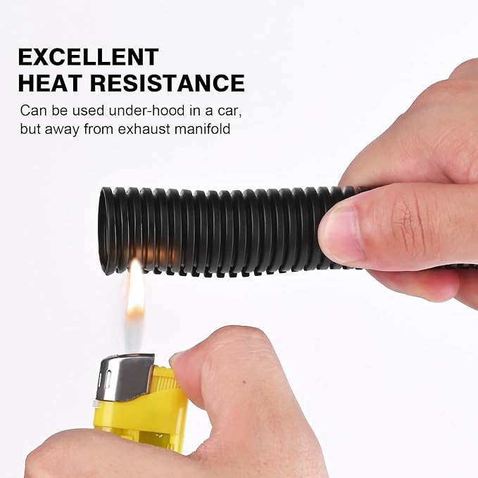 25ft - 1/2 inch Flame Retardant Split Wire Loom Tubing - Flexible Wire Covers - Image 4