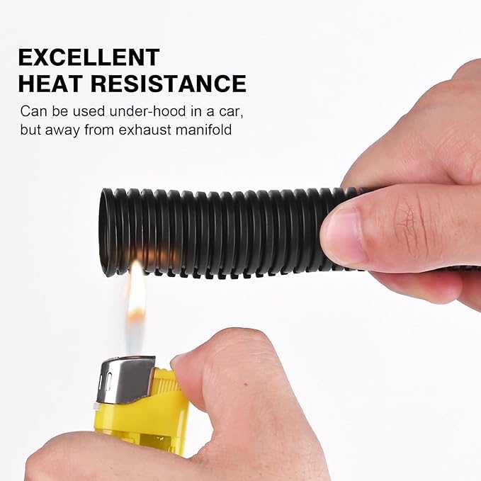 25ft - 3/4 inch Flame Retardant Split Wire Loom Tubing - Flexible Wire Covers - Image 4