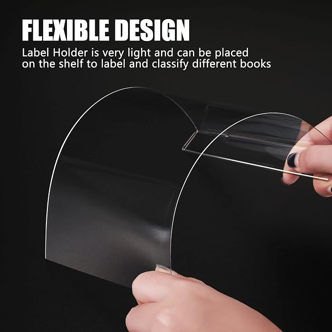 Containlol 15 Pieces Moveable Shelf Label Holders Clear Shelves Tags Moveable - Image 5