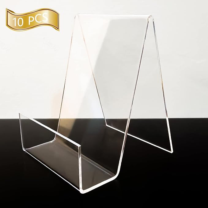 10PCS 4" x 3" Acrylic Book Display Stand Clear Easel - Image 7