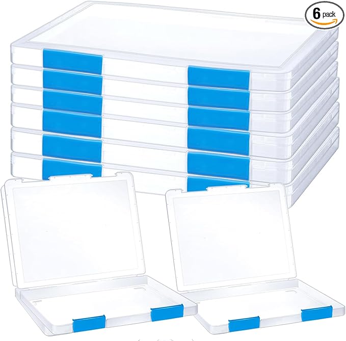 LonlyEagle 6 Pack A4 File Portable Project Case, Plastic Storage Box by LonlyEagle