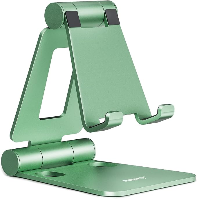 Nulaxy Dual Folding Cell Phone Stand, Fully Adjustable Foldable Desktop Phone by Nulaxy