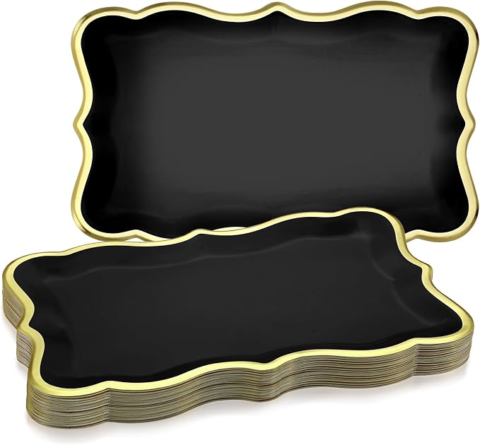 Havawish 24 Pcs 9" x 13" Black Disposable Paper Serving Trays and Platters Food by Havawish
