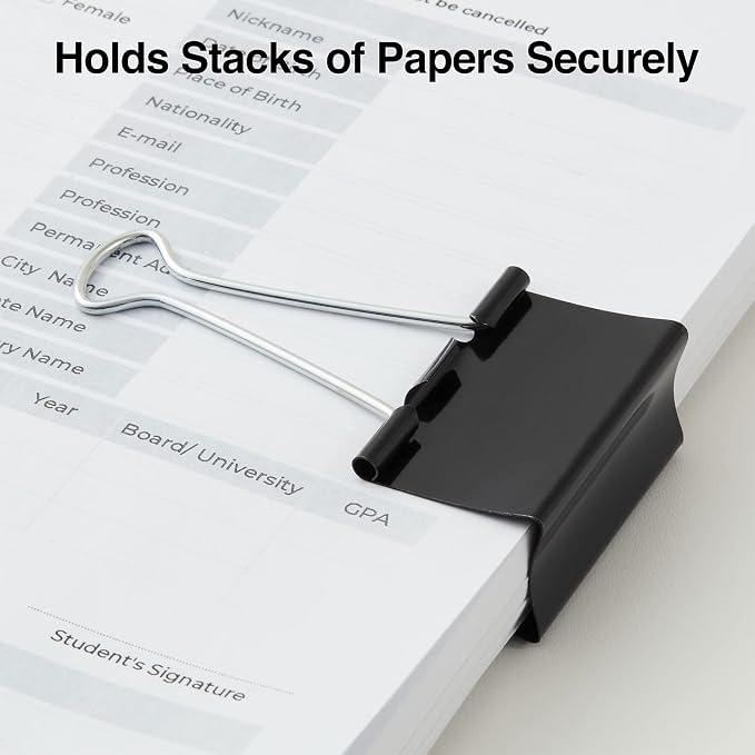 Staples Binder Clips, Large Size, 12 Pack – Strong Hold Clips - Image 3