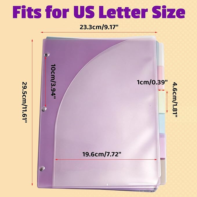 Binder Dividers with Tabs and Pockets, Letter Size - Image 4