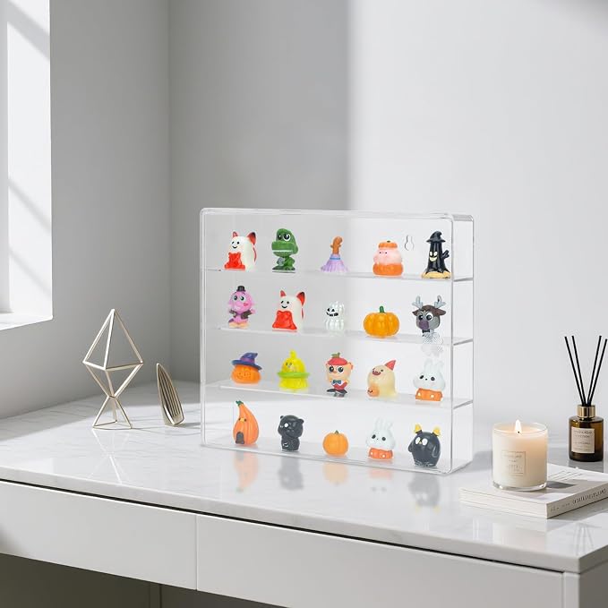 Clear Display Case 4 Compartments Storage Box Cabinet Organizer - Image 6