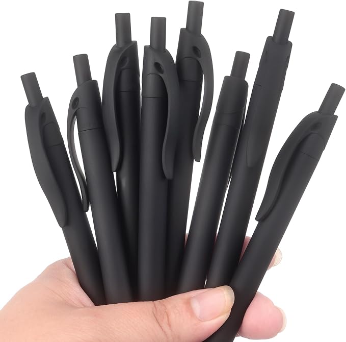 Bribobo 8 Pack Ballpoint Pens Retractable No Bleed Black Click Pens, Medium - Image 7