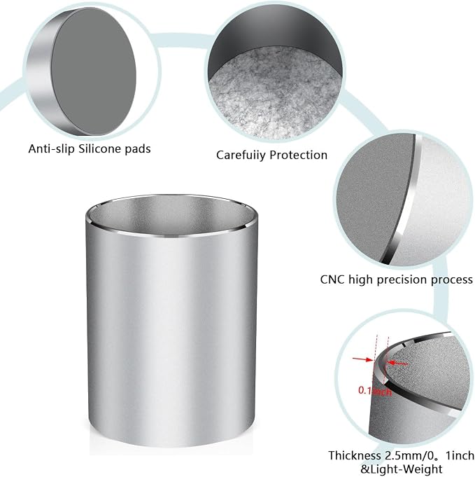 Pen holder, aluminum alloy waterproof pen holder, desktop simple and modern - Image 2