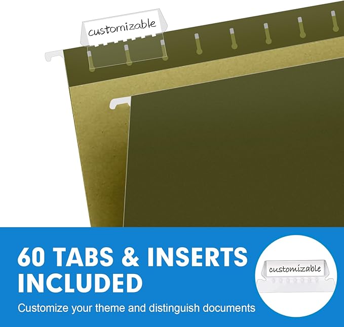 Hanging File Folders, RAZCC 60 Pack Reinforced Hanging Folders Letter Size - Image 6