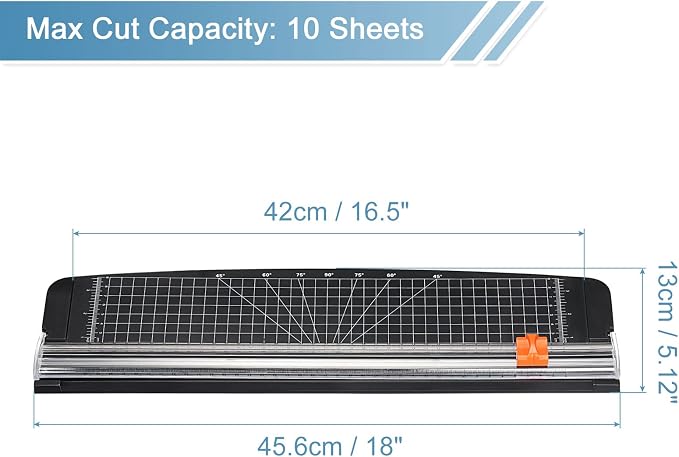 PATIKIL Paper Cutter A3 Stack Portable Paper Trimmer, 10-Sheet Capacity - Image 2