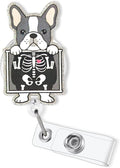 French Bulldog X-Ray Badge Reel Retractable, Funny Glitter Radiology Tech Badge by Bydevia