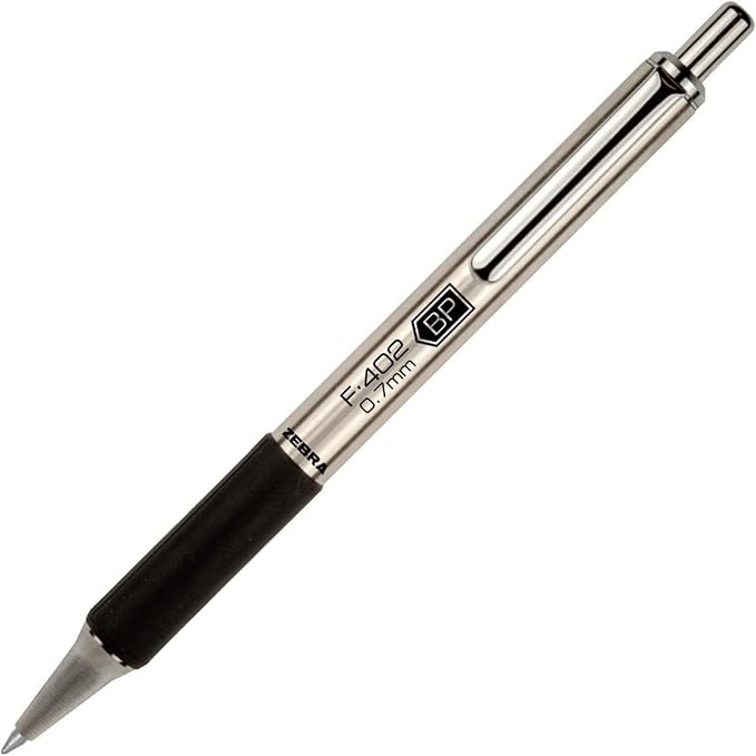 Zebra Pen, STEEL F-402 Retractable Ballpoint Pens, 0.7mm Fine Point, Stainless - Image 2