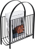MyGift Deluxe Mid Century Metal Wire Magazine Rack in Matte Black Finish by MyGiftHome