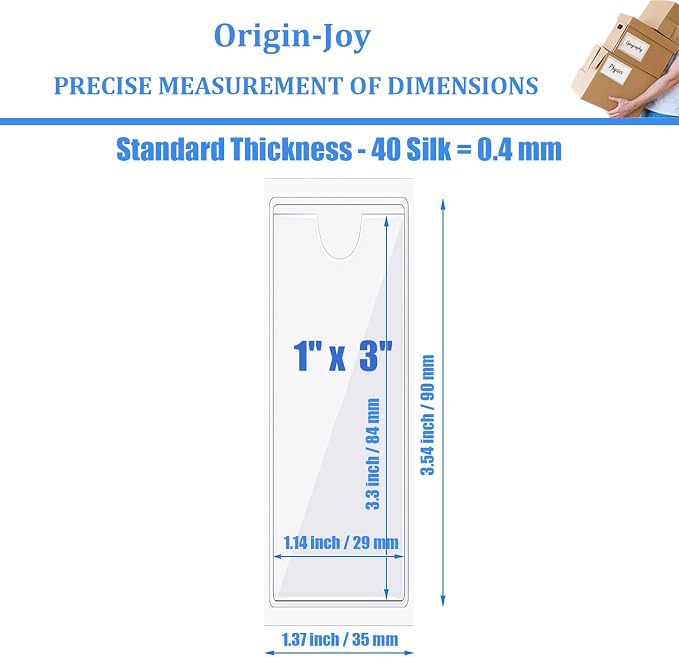 Origin-Joy 50 PCS Self-Adhesive Index Label Pockets - Image 2