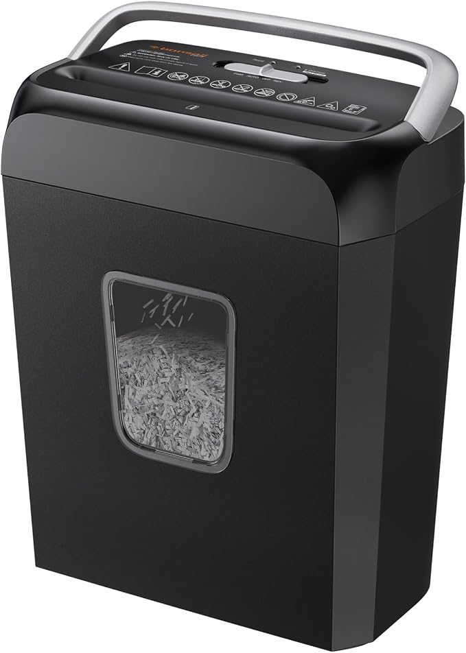 Bonsaii Paper Shredder for Home Use, 3.4 Gal Wastebasket, 6 Sheet Crosscut by bonsaii