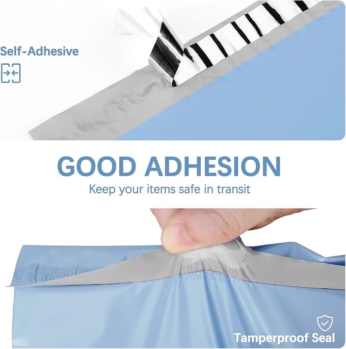 Metronic Large Poly Mailers 19x24 50PC Thick Shipping Bags, Light Blue | - Image 3