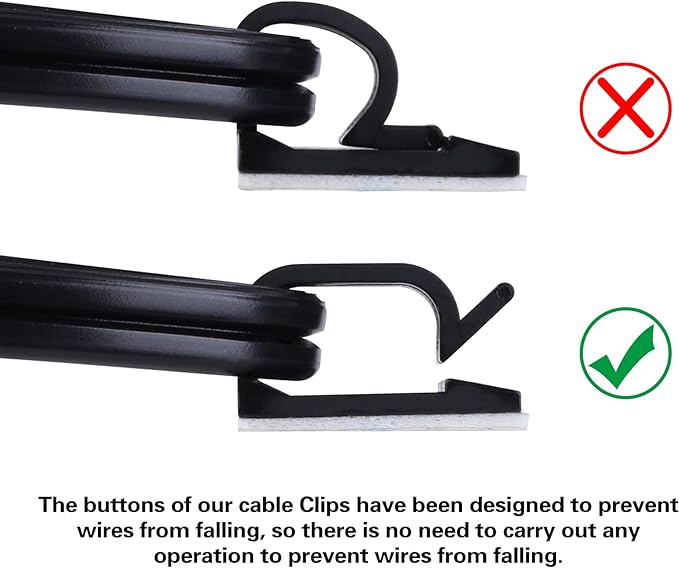XHF 3/4” Adhesive Cable Wire Clips Black 60PCS, Cable Staples Outdoor Cable - Image 4