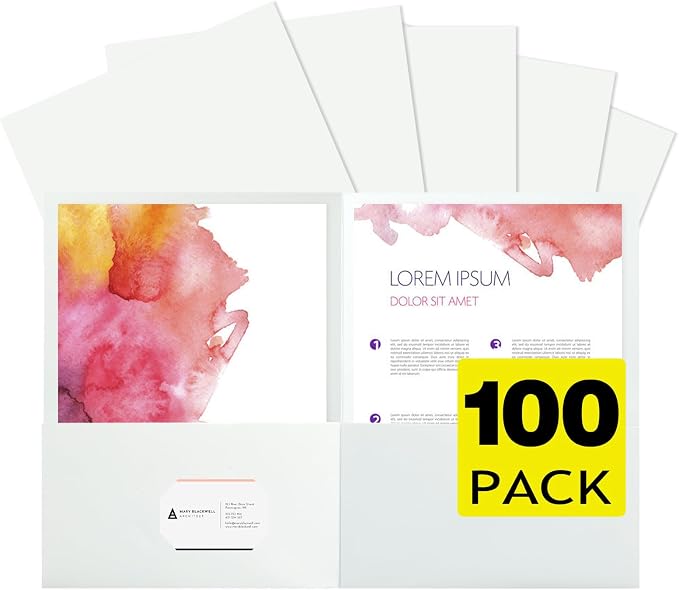 pmybupo 100Pcs White Folders by pmybupo