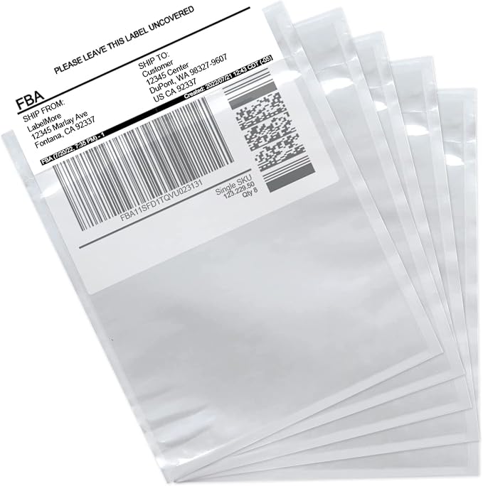 SJPACK Packing List Envelope 4.5x5.5 inches -100 Pieces in Transparent Adhesive by SJPACK