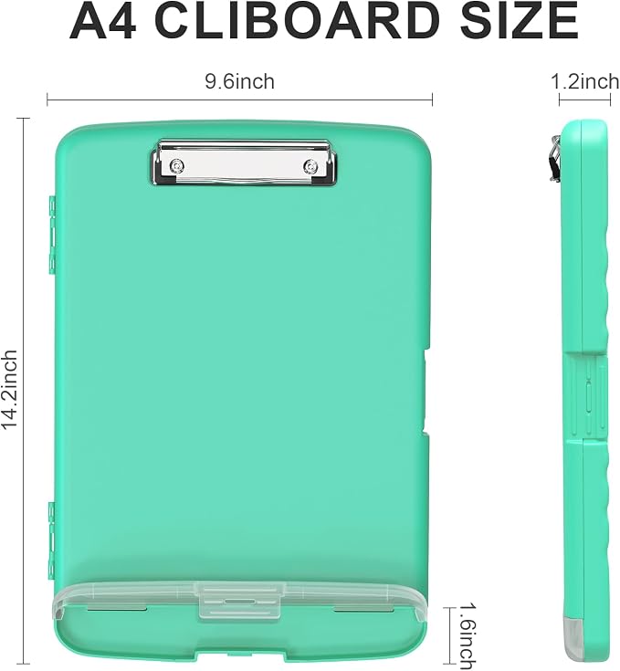 Plastic Clipboard with Storage, 8.5 x 11 Storage Organization Box Side-Opening - Image 2
