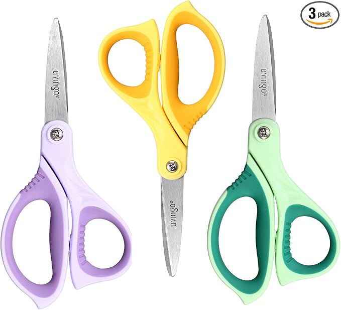 LIVINGO 6” Kids Scissors for School by LIVINGO