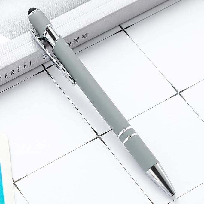 PASISIBICK 8 Pieces Ballpoint Pens, 2-in-1 Stylus Tip Retractable Ballpoint Pen - Image 9