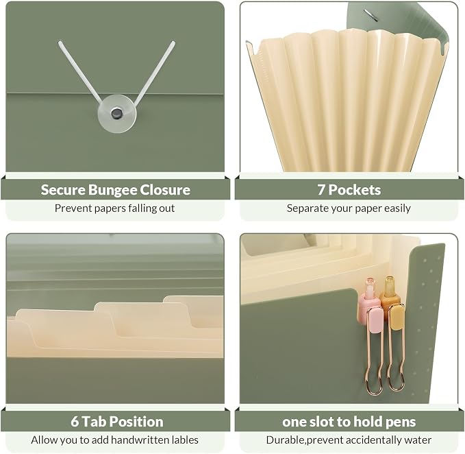 SKYDUE Accordion File Organizer, Expanding File Folder - Image 2
