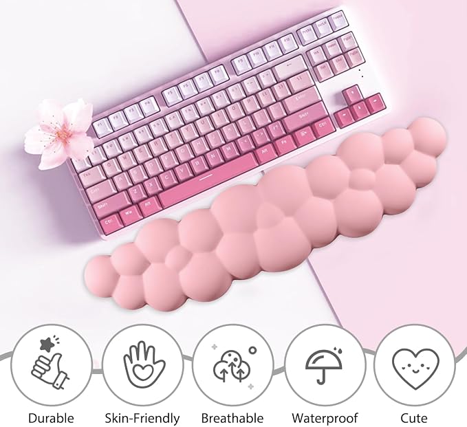 JIKIOU Upgrade Leather Cloud Keyboard Wrist Rest, Cloud Wrist Rest - Image 6