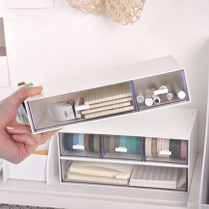 Desk Organizer-Stackable Storage Drawers, Desk Drawer Organizer Perfect - Image 2