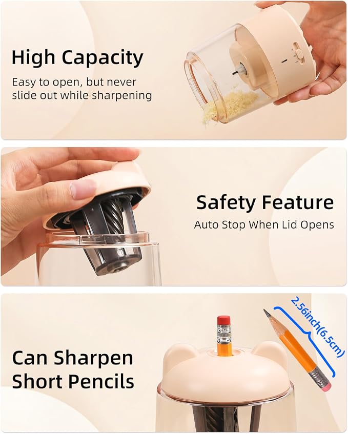 ZMOL Colored Pencil Sharpener, Rechargeable Electric Pencil Sharpener, Auto Stop - Image 9