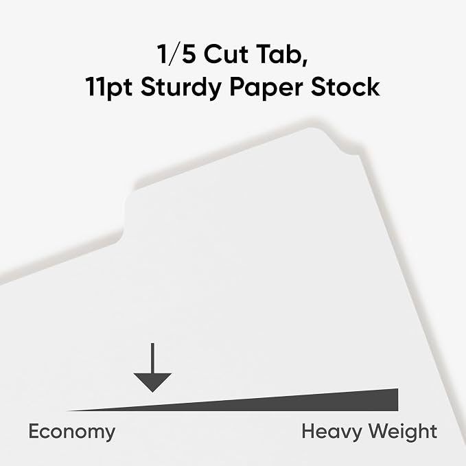 Smead 89415 Three-Ring Binder Index Divider 5-Tab White - Image 4