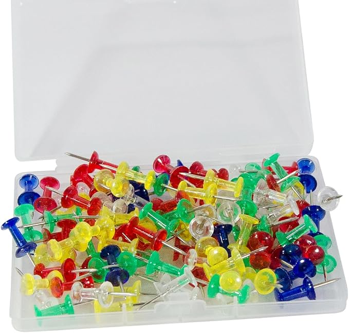 100 Pack Push Pins Tacks, Steel Point, Thumb Tacks - Image 3