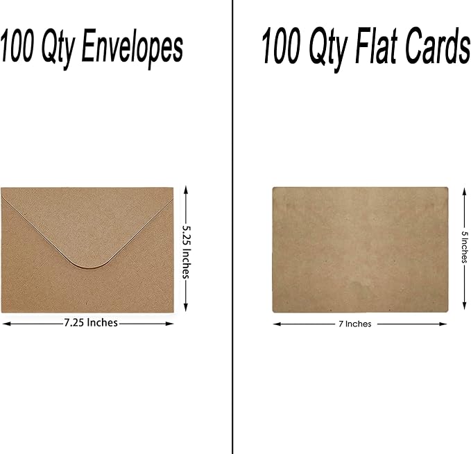 Xxcxpark 100 Qty 5.25 x 7.25 inches Printable A7 Invitation Envelopes & 100 Qty - Image 2