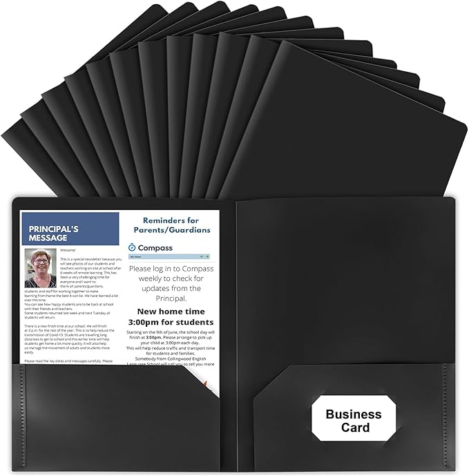 HABGP12 Pack Black File Folders by HABGP