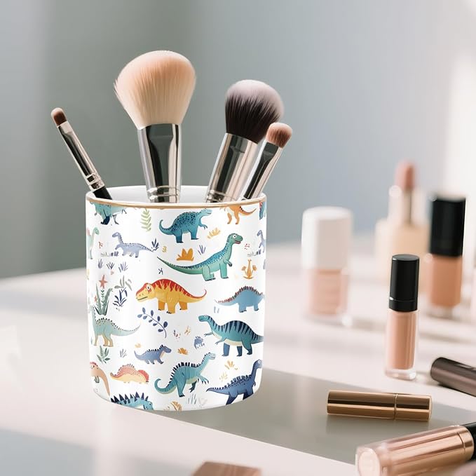 Pen Holder, Pencil Cup for Desk, Cute Makeup Brush Holder, Durable Ceramic - Image 3