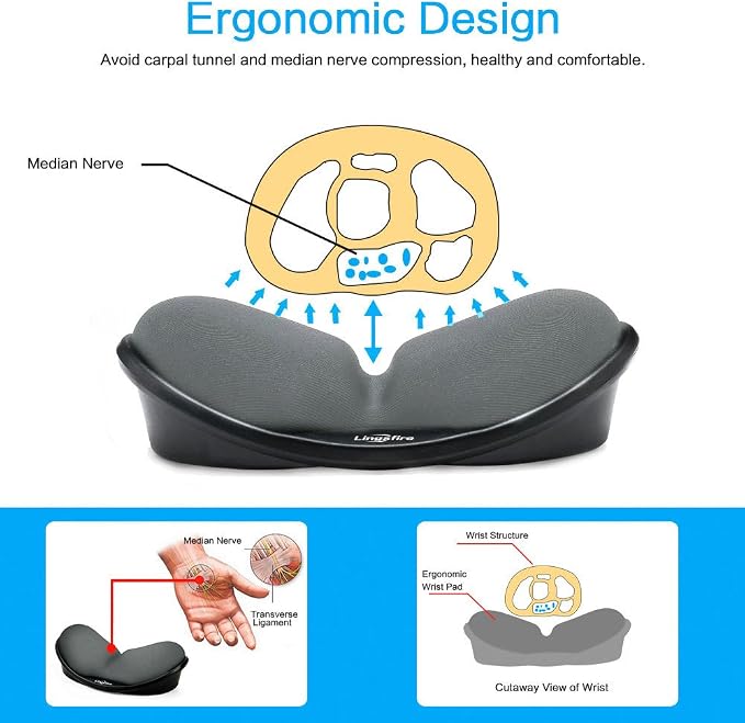 Memory Foam Mouse, Keyboard Wrist Rest Pad Anti-Skid Mousepad Support Mat - Image 3