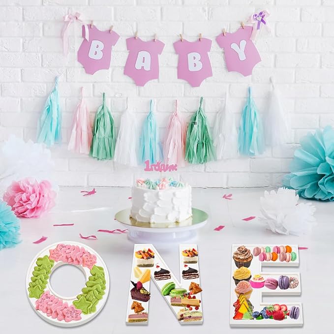 3pcs The Letters ONE Wooden Charcuterie Board, 12 Inch Larger 1st Birthday Food - Image 4