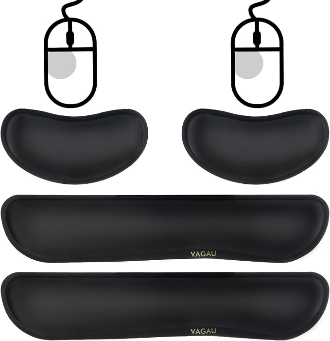 VAGAU Premium Keyboard Wrist Rest and Mouse Pad Wrist Support, Ergonomic Memory by VAGAU