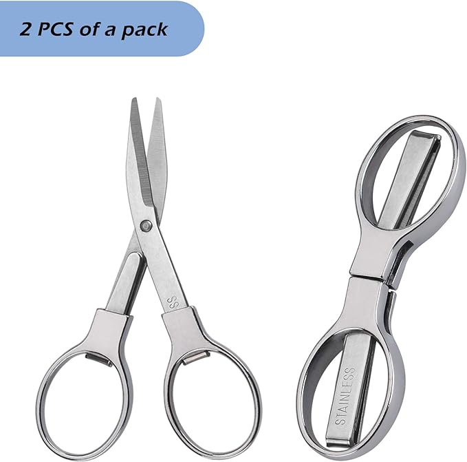 2Pcs Folding Scissors, Portable Stainless Steel Telescopic Cutter, Safety - Image 6