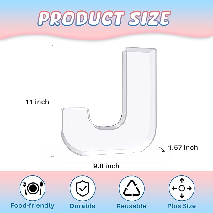 11" Acrylic Letter Charcuterie Box, Reusable Fillable Alphabet Number Shaped - Image 2