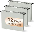 12 PCS Hanging File Folders Letter Size, Plastic Hanging Folders, Extra by PNETTCO